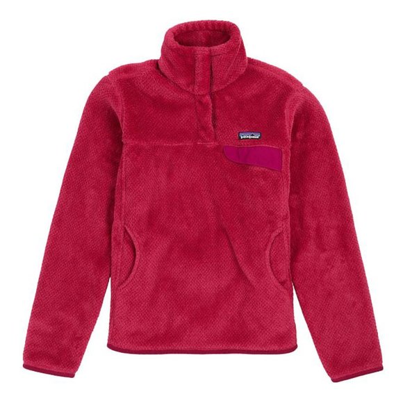 Patagonia Sweaters - Patagonia Re-Tool Snap Fleece Bougainvillea Magenta VNeck Sherpa Fuzzy Shearling
